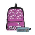 Kit Mochila com Bolso e Estojo Escolar Infantil Snoop Menina e Menino - Use Thuco