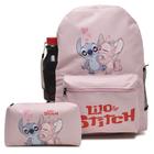 Kit Mochila com Estojo do Lilo & Stich Estampa Apaixonados Escolar