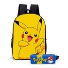 Kit Mochila com Estojo Escolar Infantil do Pokémon Menina e Menina