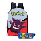 Kit Mochila com Estojo Escolar Infantil do Pokémon Menina e Menina