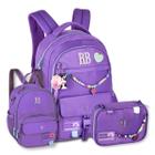 Kit Mochila com Lancheira e Estojo Escolar Feminino Rebecca Bonbon