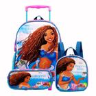 Kit Mochila com Rodas + Lancheira e Estojo - Pequena Sereia - Disney - Artigo Escolar - Xeryus