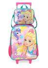 Kit Mochila com Rodas + Lancheira Térmica Barbie Unicórnio Rosa - Luxcel