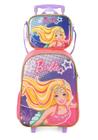 Kit Mochila Com Rodinhas e Lancheira Barbie Roxo