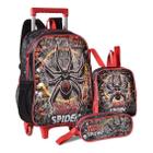 Kit Mochila com Rodinhas Estojo e Lancheira Dark Spider Clio Style