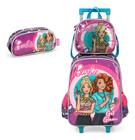 Kit Mochila Com Rodinhas Infantil Original Barbie - Luxcel