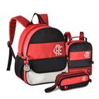 Kit Mochila Costas Flamengo com Lancheira Térmica e Estojo Infantil Escola Creche Jardim