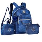 Kit Mochila Costas Jeans Rebecca Bonbon Com Lancheira Estojo