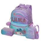 Kit Mochila Costas Lilica Make Wish Lancheira Estojo Triplo