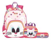 Kit Mochila Costas Tam M Sestini Kids 19y Cat Rosa 2019