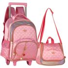 Kit mochila de carrinho e lancheira sweet queen infanto juvenil sq23059k