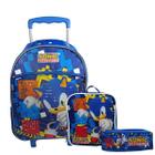 Kit Mochila De Carrinho Lancheira E Estojo Sonic Step It Up