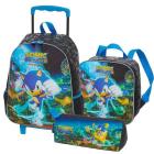 Kit Mochila de Carrinho Lancheira e Estojo Sonic Ultimate