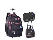 Kit Mochila de Carrinho Miçangas 19" + Lancheira + Estojo Rebecca Bonbon - Clio Style