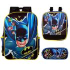 Kit Mochila de Costas Batman Menino Grande Passeio Toys 2U