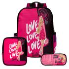 Kit Mochila de Costas com Lancheira Rosa Barbie Toys 2U