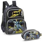 Kit Mochila De Costas Estojo 3 Compartimentos Batman DC