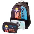 Kit Mochila De Costas + Estojo Box Naruto Ninja Run