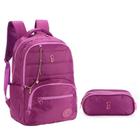 Kit Mochila De Costas Estojo Duplo Barbie Luxcel - Kit Escolar Volta às Aulas 46803 - 46804