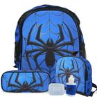 Kit Mochila de Costas G Lancheira e Estojo Spider Azul