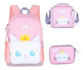 Kit Mochila De Costas Gato Gatinha Original Up4you