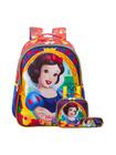 Kit Mochila De Costas + Lancheira + Estojo Branca De Neve