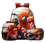 Kit Mochila de Costas Spider Man SE com Estojo e Lancheira