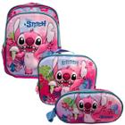 Kit Mochila De Costas Stitch Lancheira Estojo Criança Menina