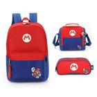 Kit Mochila De Costas Super Mario + Lancheira +Estojo Duplo