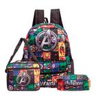 Kit Mochila de Costas Vingadores + Lancheira Térmica + Estojo Escolar