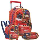 Kit Mochila De Rodas 16" Carros Lancheira Estojo Infantil