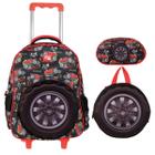 Kit Mochila De Rodas 16 Monster Truck 3D Estojo E Lancheira