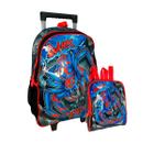 Kit Mochila De Rodas Dark Spider+ Lancheira Preto E Vermelho