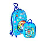 Kit Mochila De Rodas Divertidamente 3D Lancheira Escolar