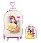 Kit Mochila de Rodas e Lancheira em 3D Princesa Bela