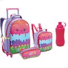 Kit Mochila de Rodas Infantil Sortidos Slime 4 Peças