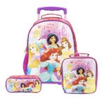 Kit Mochila de Rodas Princesas com Lancheira e Estojo Disney