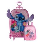 Kit Mochila De Rodas Stitch 3D Infantil Lancheira Escolar