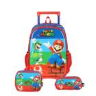 Kit Mochila De Rodas Super Mario Com Lancheira Estojo Duplo