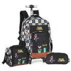 Kit Mochila De Rodas Super Mario Com Lancheira Estojo Triplo