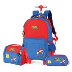 Kit Mochila De Rodas Super Mario Estojo Triplo Com Lancheira