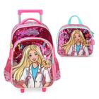 Kit Mochila De Rodinha Barbie Veterinaria + Lancheira Luxcel