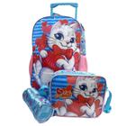 Kit Mochila de Rodinha Cat Sweet + Lancheira + Estojo Rocie