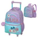 Kit Mochila De Rodinha E Alca Lilica Make A Wish +Lancheira