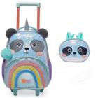 Kit Mochila de Rodinha e Lancheira Infantil Panda Pacific