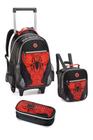 Kit Mochila De Rodinha Homem Aranha + Estojo + Lancheira