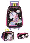 Kit Mochila de Rodinha Juvenil UP4You Unicórnio + Estojo duplo + Lancheira - Luxcel