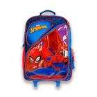 Kit mochila de rodinha+lancheira do homem aranha chenson