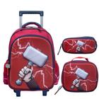 Kit mochila de rodinha lancheira e estojo 3d super hammer ys42166 - YINS KIDS