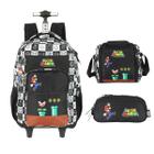 Kit Mochila de Rodinha Lancheira e Estojo Super Mario 47562